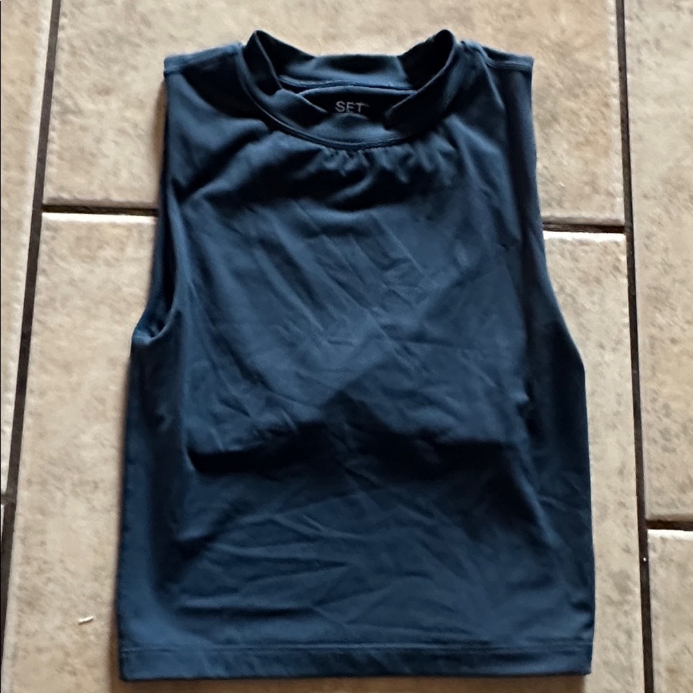 SET Active Navy Sleeveless Top